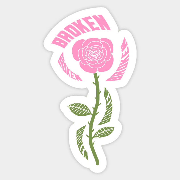 Broken Rose (Pink) Sticker by Graograman